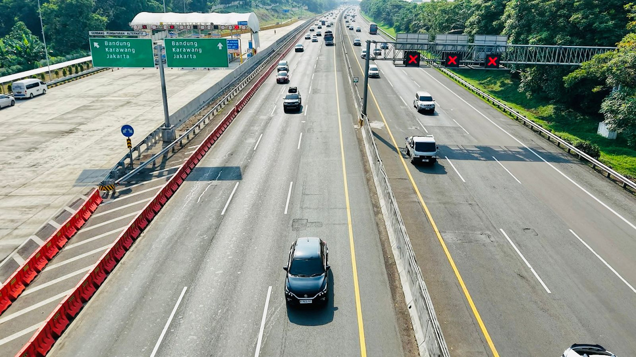Atas Diskresi Kepolisian, JTT Lakukan Perpanjangan Contraflow KM 47 s.d KM 70 Arah Cikampek Jalan Tol Jakarta-Cikampek
