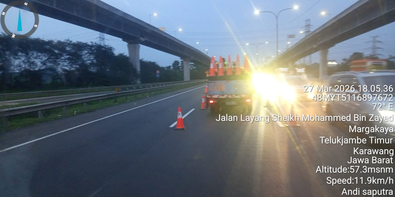 Dukung Kelancaran Arus Balik, Contraflow KM 70 s.d KM 47 Arah Jakarta Diberlakukan