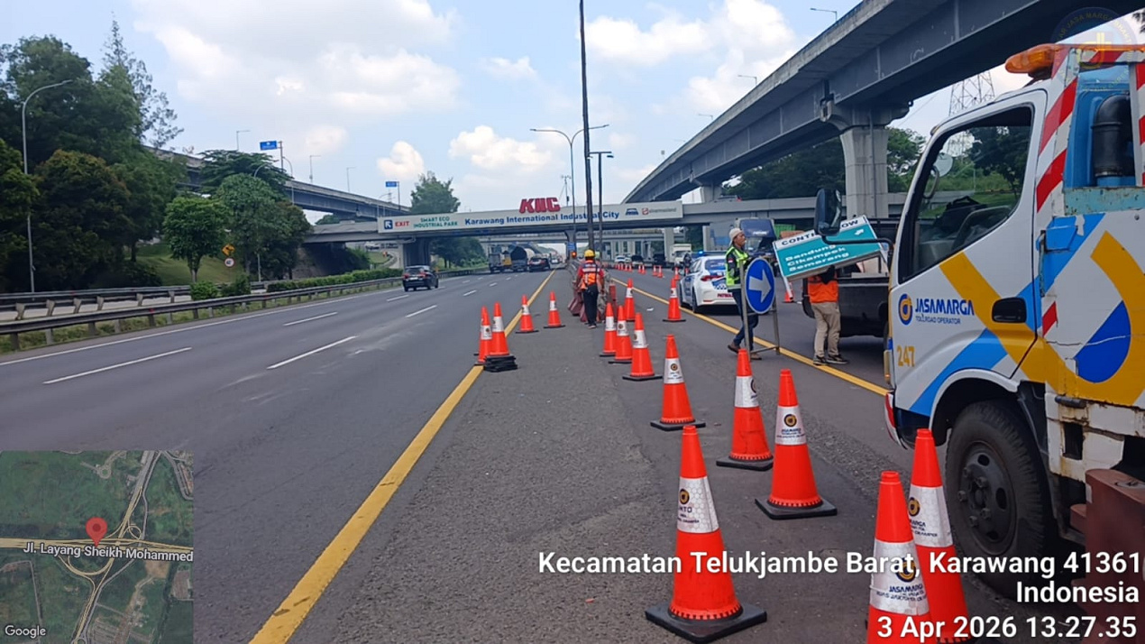 Lalu Lintas Normal, Contraflow KM 47 s.d KM 66 Arah Cikampek Dihentikan
