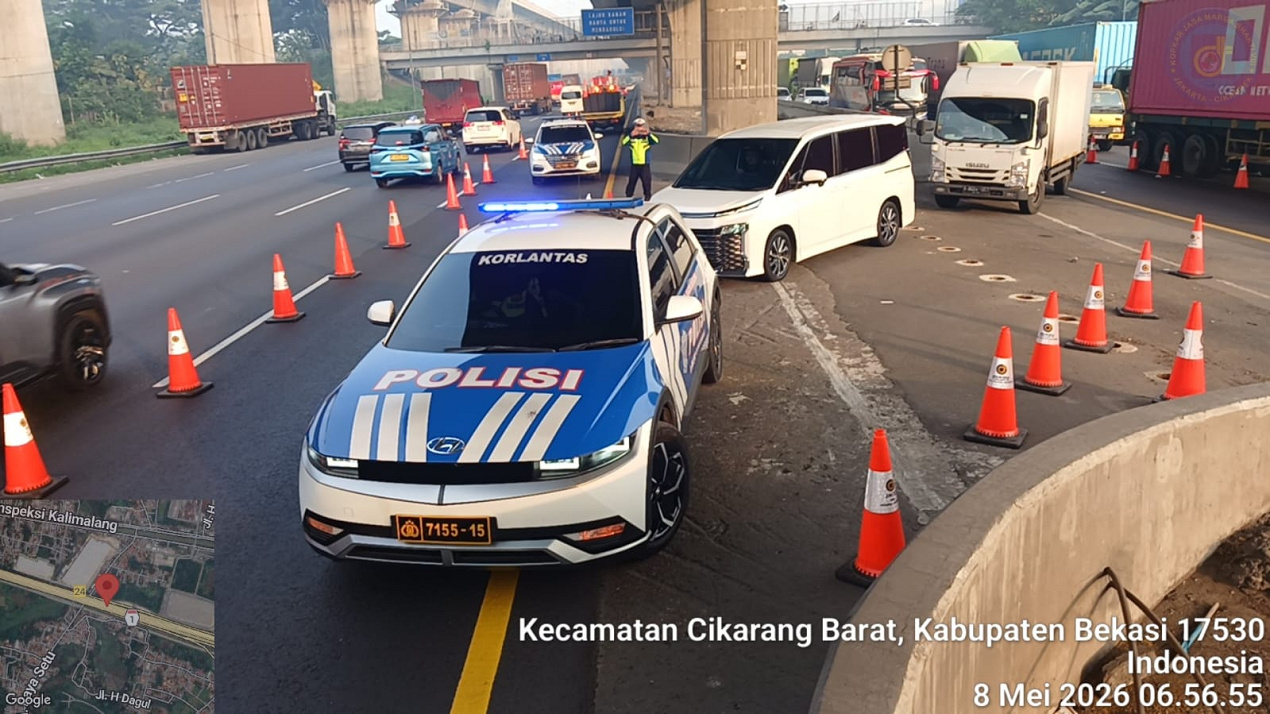 JTT Lanjutkan Contraflow Situasional di Ruas Tol Jakarta–Cikampek Dukung Pemeliharaan Jalan