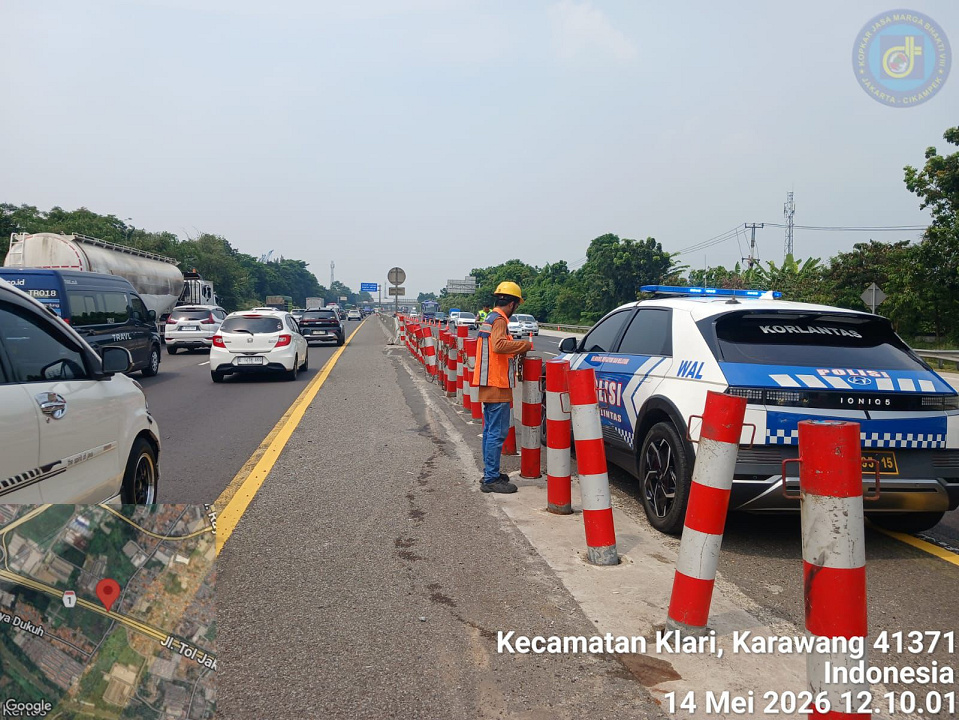 Upayakan Kelancaran Lalu Lintas, JTT Dukung Pemberlakuan Contraflow KM 55 s.d KM 65 Ruas Jakarta–Cikampek