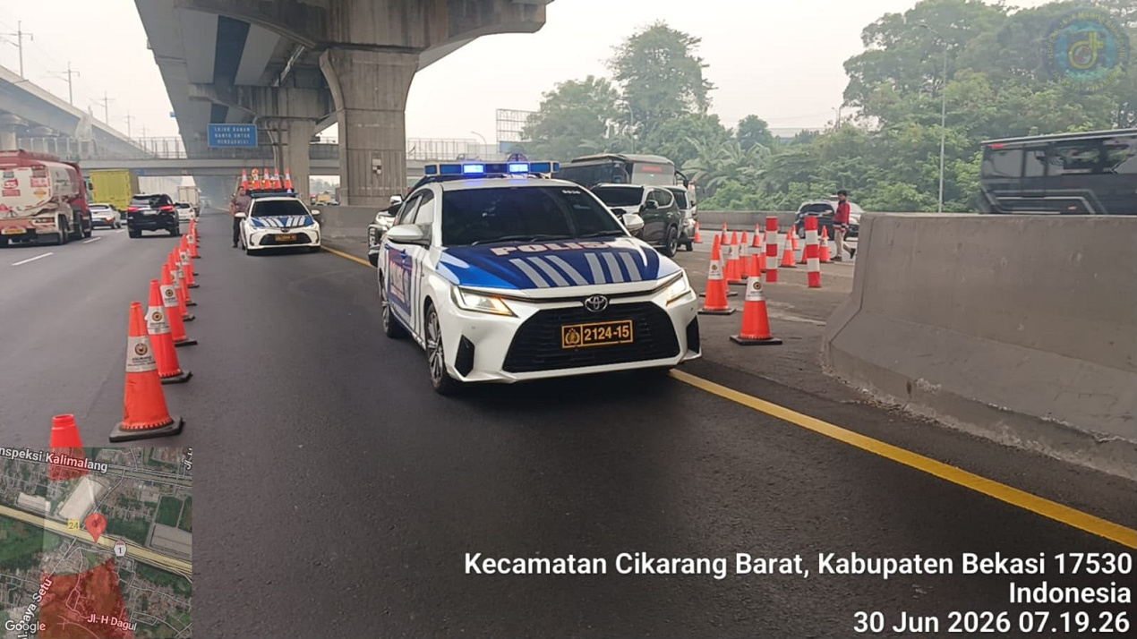 JTT Berlakukan Contraflow di Ruas Jalan Tol Jakarta–Cikampek atas Diskresi Kepolisian