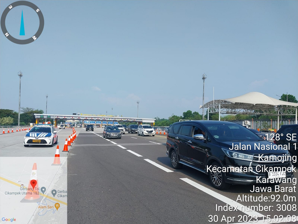 Upon Police Discretion, PT Jasamarga Transjawa Tol Re-Implements Intermittent Situational Contraflow from KM 70 to KM 47 Towards Jakarta on the Jakarta-Cikampek Toll Road.